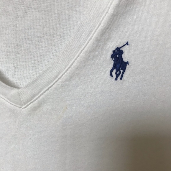 Ralph Lauren Sport White V neck short sleeve top - Picture 3 of 4